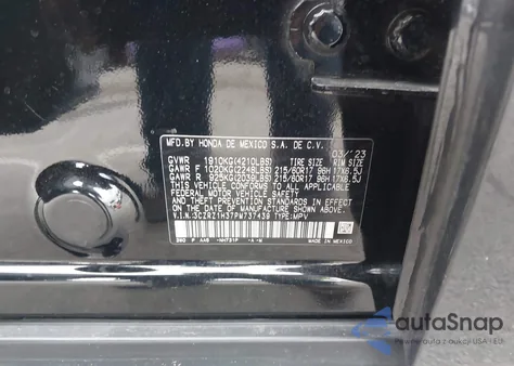 2023 Honda Hr-V 2Wd Lx из США, поврежденный, VIN 3CZRZ1H37PM737439